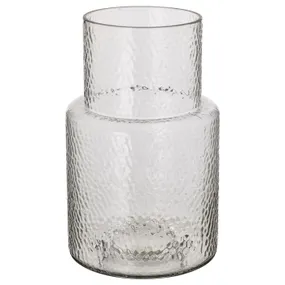 IKEA KONSTFULL КОНСТФУЛЛ, ваза, прозрачное стекло/узор, 26 см 205.119.53 фото