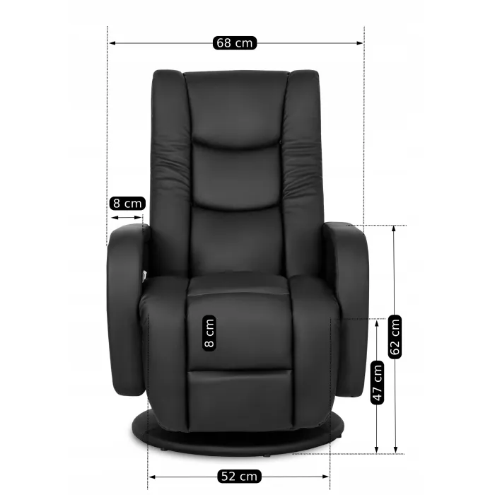 Поворотне масажне крісло MEBEL ELITE SPIKE, екошкіра: чорний фото №14