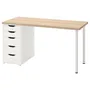 IKEA LAGKAPTEN ЛАГКАПТЕН / ALEX АЛЕКС, письменный стол, дуб, окрашенный в белый цвет, 140x60 см 094.320.14 фото