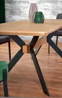 Кухонний стіл розкладний HALMAR BACARDI 160-220x90 дуб/натуральний чорний фото thumb №7