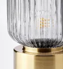 IKEA SOLKLINT СОЛКЛИНТ, лампа настольная, Латунь / серое прозрачное стекло, 28 см 704.642.75 фото thumb №3