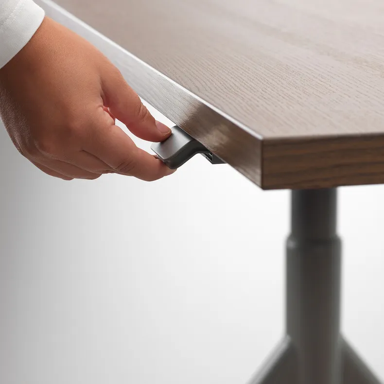 IKEA IDÅSEN ІДОСЕН, стіл регульований, коричневий/темно-сірий, 160x80 см 392.810.04 фото №4