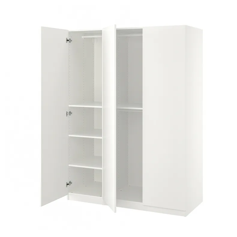 IKEA PAX ПАКС / FORSAND ФОРСАНД, гардероб, комбінація, білий / білий, 150x60x201 см 395.006.95 фото №1