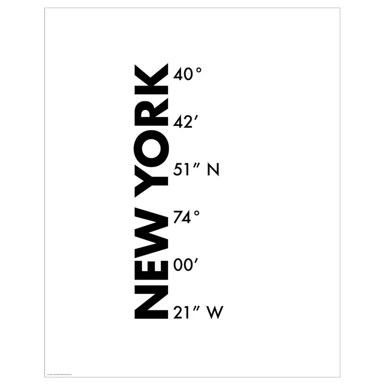 IKEA BILD БИЛЬД, постер, Координаты, Нью-Йорк, 40x50 см 805.817.02 фото №1