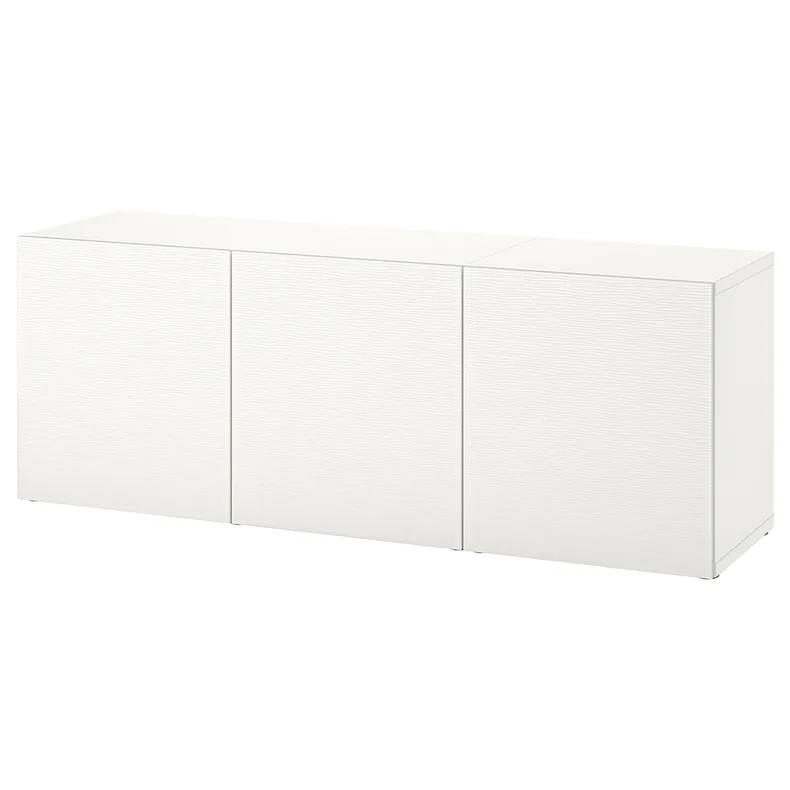 IKEA BESTÅ БЕСТО, комбінація д / зберіган з дверцятами, білий / ЛАКСВІКЕН білий, 180x42x65 см 594.347.51 фото №1