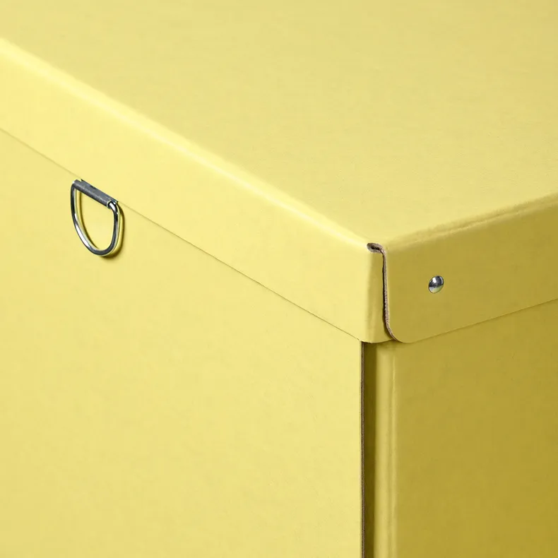 IKEA NIMM НІММ, коробка для зберігання з кришкою, жовтий, 32x30x30 см 705.959.45 фото №2