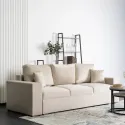 Диван 3-х місний оксамитовий MEBEL ELITE NICOLO Velvet, 238 см, бежевий фото thumb №4