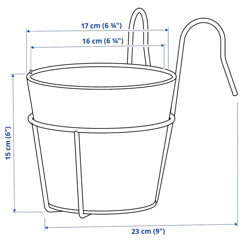 IKEA VITLÖK, вазон з ручкою, внутрішній/зовнішній/бірюзовий, 15 см 105.847.61 фото №4