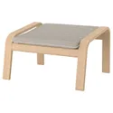 IKEA POÄNG ПОЕНГ, крісло та підставка для ніг, білений дубовий шпон / КНІСА світло-бежевий 694.842.22 фото thumb №5