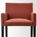 IKEA MÖRBYLÅNGA МОРБИЛОНГА / MÅRENÄS МОРЕНЭС, стол+4 стула с подлокотниками, okl черный дуб / красно-коричневый, 145 см 795.201.06 фото thumb №6