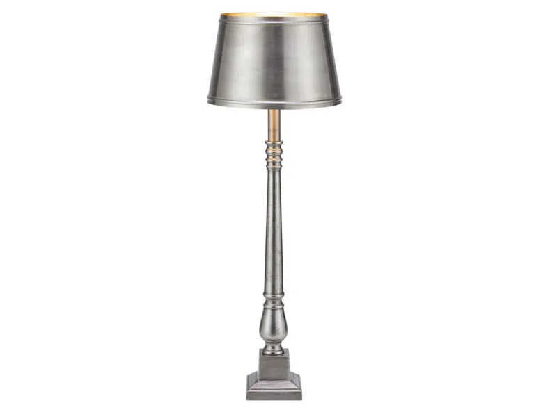BRW Стальная настольная лампа Metallo серебристого цвета 093772 фото №1