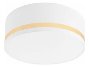 BRW Стельовий тканинний світильник Gloria на 2 точки біло-золотий 091236 фото