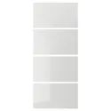 IKEA HOKKSUND ХОККСУНД, 4 панелі для рами розсувних дверцят, глянцевий світло-сірий, 100x236 см 003.823.44 фото thumb №1