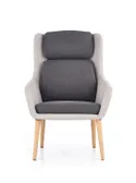 Кресло мягкое HALMAR PURIO светлый серый/темный серый фото thumb №4