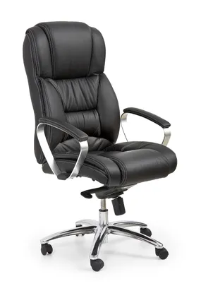 Кресло офисное вращающееся HALMAR FOSTER, черный - кожа фото