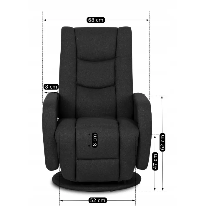Поворотное массажное кресло MEBEL ELITE SPIKE 2, ткань: черный фото №14