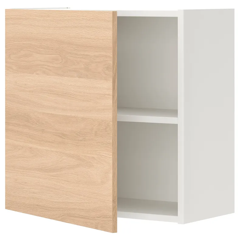 IKEA ENHET ЭНХЕТ, навесной шкаф с 1 полкой / дверцей, белый / имит. дуб, 60x32x60 см 693.210.13 фото №1