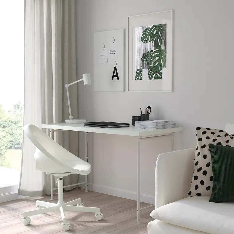 IKEA LAGKAPTEN ЛАГКАПТЕН / SPÄND СПЭНД, письменный стол, белый, 120x60 см 495.636.25 фото №4