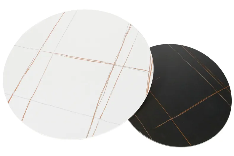 Комплект з 2-х журнальних столиків SIGNAL Ferrante A, чорний + білий мармур / чорний матовий, 80x80 фото №11