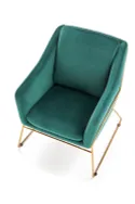 Кресло мягкое HALMAR SOFT 3 золотой каркас, темно-зеленый фото thumb №9