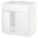 IKEA METOD МЕТОД, підлог шафа д / мийки / 2 двер / фрон пан, білий / Voxtorp матовий білий, 80x60 см 294.652.06 фото thumb №1