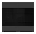 BRW Верхня кухонна шафа Sole L6 80 см з вітриною чорний матовий, чорний/чорний матовий FM_G_80/72_LV/PV-CA/CAM фото thumb №1