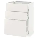 IKEA METOD МЕТОД / MAXIMERA МАКСІМЕРА, підлогова шафа з 3 шухлядами, білий / ВЕДДІНГЕ білий, 60x37 см 190.521.69 фото thumb №1
