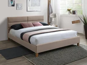 Ліжко двоспальне оксамитове SIGNAL SIERRA Velvet, Bluvel 28 - бежевий, 160x200 фото