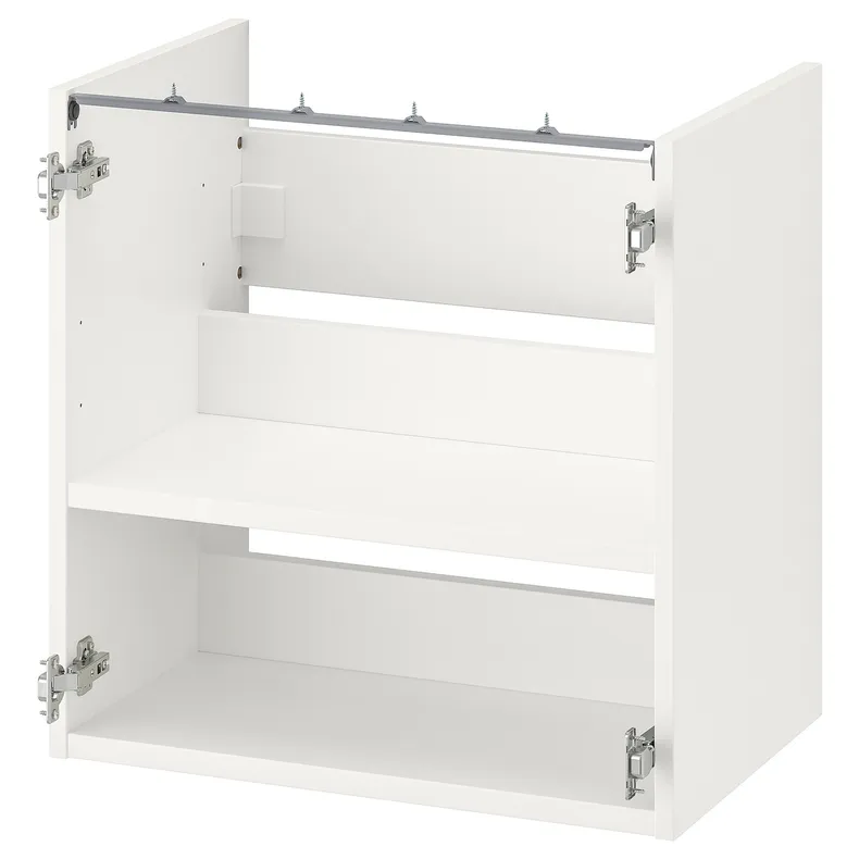 IKEA ENHET ЭНХЕТ, напольный шкаф д / раковины, с полкой, белый, 60x40x60 см 304.404.65 фото №1