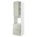 IKEA METOD МЕТОД / MAXIMERA МАКСІМЕРА, висока шафа для духовки+дверц / 2шухл, білий / Стенсунд світло-зелений, 60x60x240 см 594.863.06 фото thumb №1