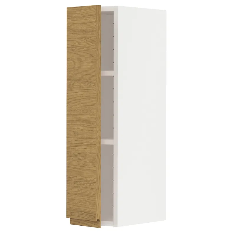 IKEA METOD МЕТОД, навесной шкаф с полками, белый / Воксторп имит. дуб, 20x80 см 595.382.68 фото №1