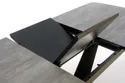 Обеденный стол раскладной HALMAR VINSTON 180-230x95 см, столешница - темно серая/черная, ножки - черные фото thumb №9