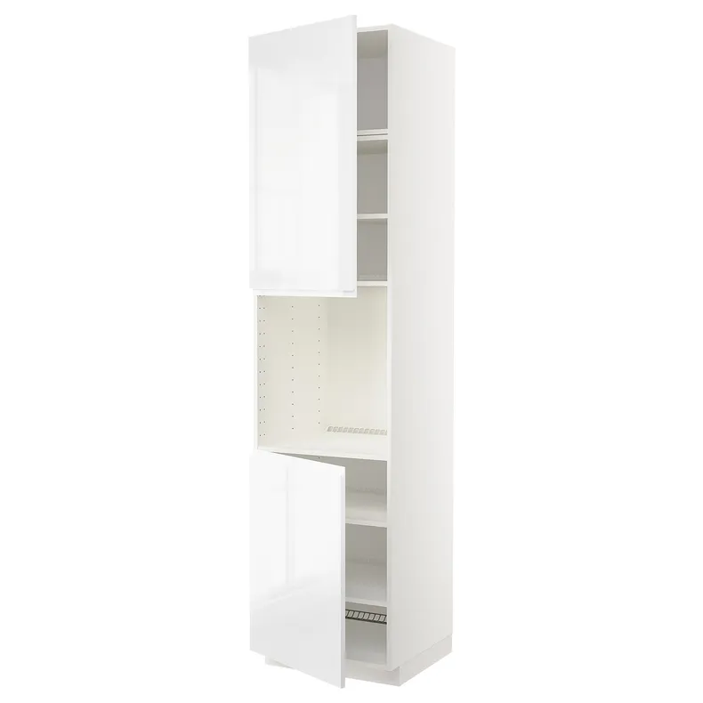 IKEA METOD МЕТОД, висока шафа для дух, 2 дверцят / пол, білий / ВОКСТОРП глянцевий / білий, 60x60x240 см 994.635.29 фото №1