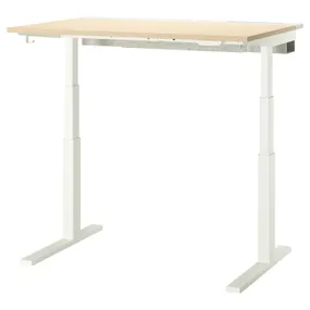 IKEA MITTZON МІТТЗОН, стіл регульований, електричний okl береза/білий, 120x80 см 195.139.53 фото