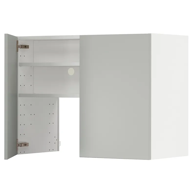 IKEA METOD МЕТОД, навесной шкаф д / вытяжки / полка / дверь, белый / светло-серый, 80x60 см 395.381.89 фото №1