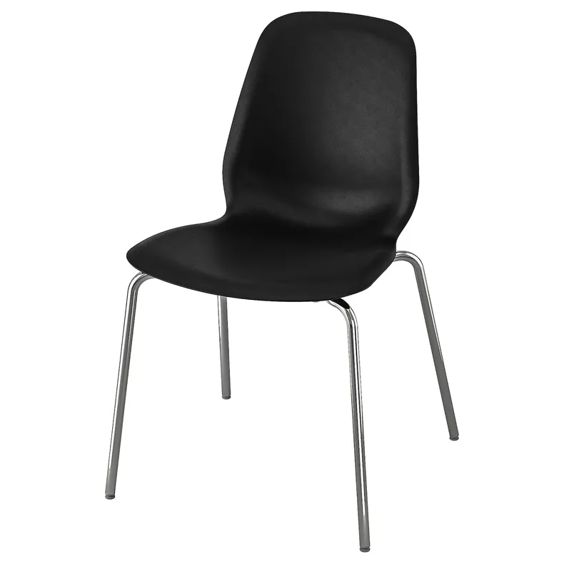 IKEA LIDÅS ЛИДОС, стул, черный / сефаст-хром 995.055.67 фото №1