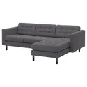 IKEA LANDSKRONA ЛАНДСКРУНА, 3-местный диван с козеткой, Окрашенный в темно-серый / деревянный / черный цвет 494.442.27 фото thumb №2
