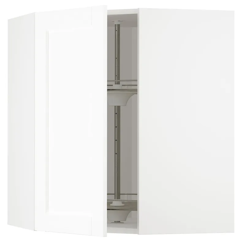 IKEA METOD МЕТОД, кутова навісна шафа, обертова, білий Енкопінг / білий імітація дерева, 68x80 см 394.736.06 фото №1
