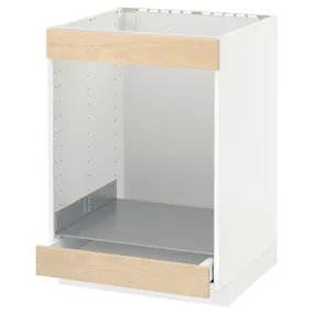 IKEA METOD МЕТОД / MAXIMERA МАКСІМЕРА, підлогова шафа для плити+дух з шухл, білий / АСКЕРСУНД під світлий ясен, 60x60 см 592.158.57 фото