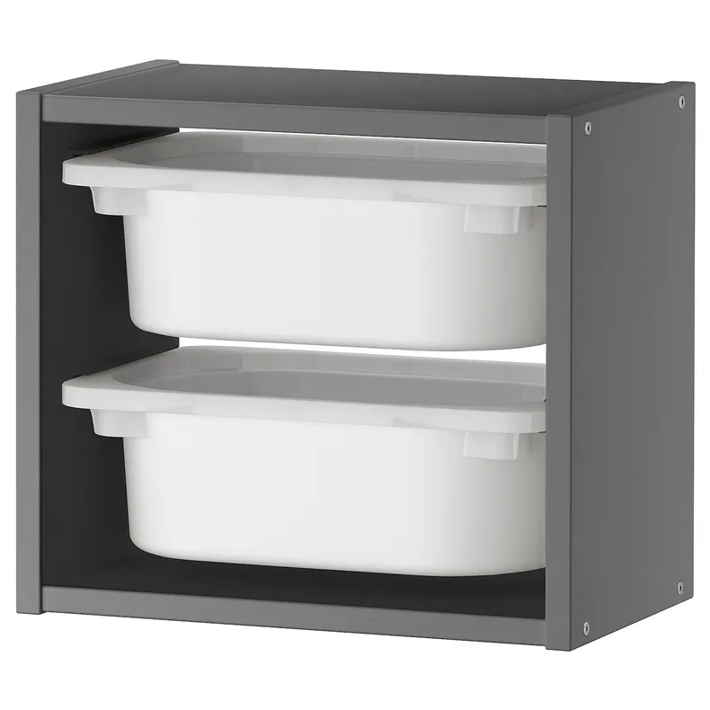 IKEA TROFAST ТРУФАСТ, настенный модуль для хранения, серый / белый, 34x21x30 см 495.160.97 фото №1