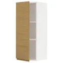 IKEA METOD МЕТОД, навесной шкаф с полками, белый / Воксторп имит. дуб, 40x100 см 895.392.47 фото thumb №1