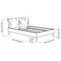 IKEA SAGESUND САГЕСУНД, каркас кровати с обивкой, Коричневый цвет / Линдбоден, 140x200 см 594.965.36 фото thumb №10