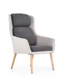 Кресло мягкое HALMAR PURIO светлый серый/темный серый фото