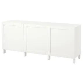 IKEA BESTÅ БЕСТО, комбинация для хранения с дверцами, белый / Ханвикен / Стуббарп белый, 180x42x74 см 491.397.41 фото