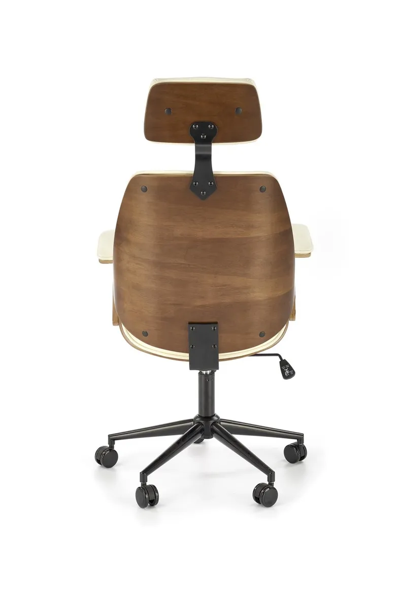 Кресло компьютерное офисное вращающееся HALMAR IGNAZIO, ореховый кремовый, экокожа фото №6