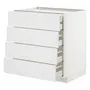 IKEA METOD МЕТОД / MAXIMERA МАКСИМЕРА, напольный шкаф 4фасада / 2нзк / 3срд ящ, белый / Стенсунд белый, 80x60 см 394.094.65 фото
