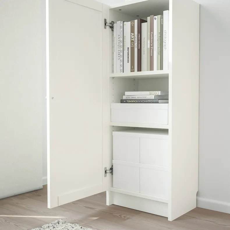 IKEA BILLY БІЛЛІ / OXBERG ОКСБЕРГ, книжкова шафа з дверцятами, білий, 40x30x106 см 692.873.92 фото №5