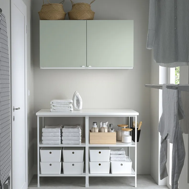 IKEA ENHET ЕНХЕТ, шафа, білий/блідо-сіро-зелений, 123x63.5x207 см 595.481.11 фото №2