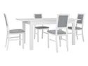 BRW Комплект: стол 140-180х80 см + 4 стула BRW ROBI, серый/белый STO/BRYK2_4ROBI-BAL/TX098 фото thumb №2