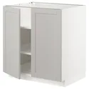IKEA METOD МЕТОД, напольный шкаф с полками / 2дверцами, белый / светло-серый, 80x60 см 294.594.32 фото thumb №1